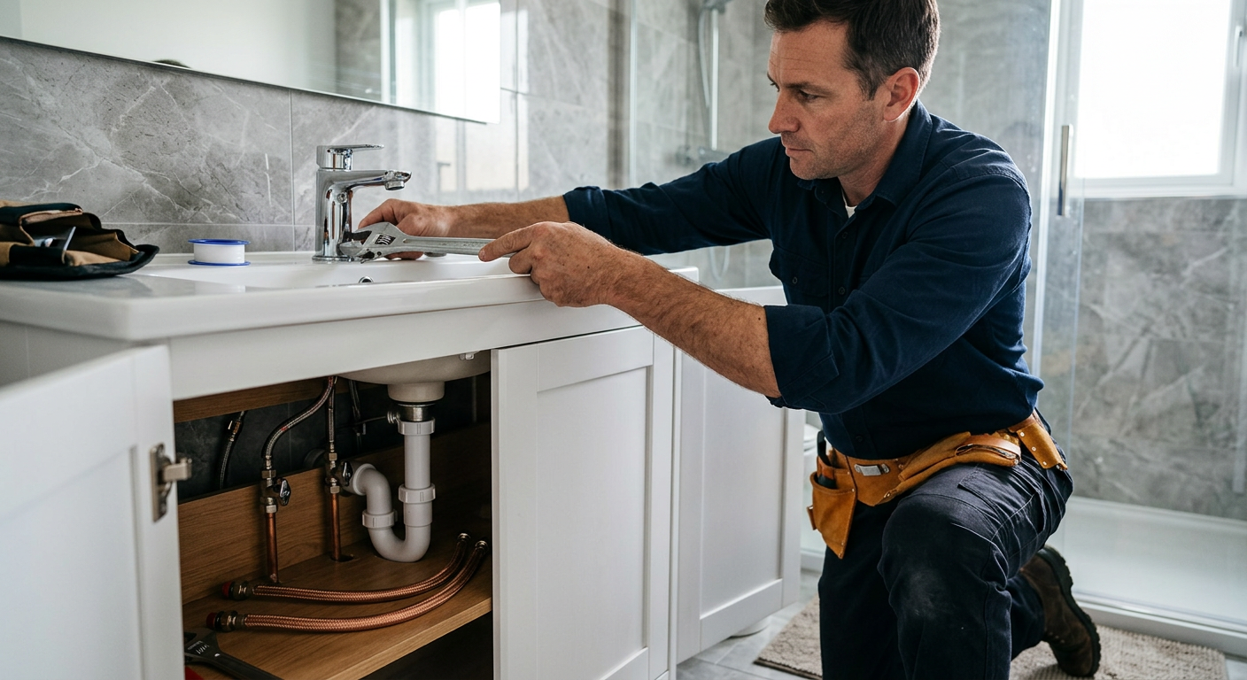 Pose de mitigeur chromé par un plombier à Créteil